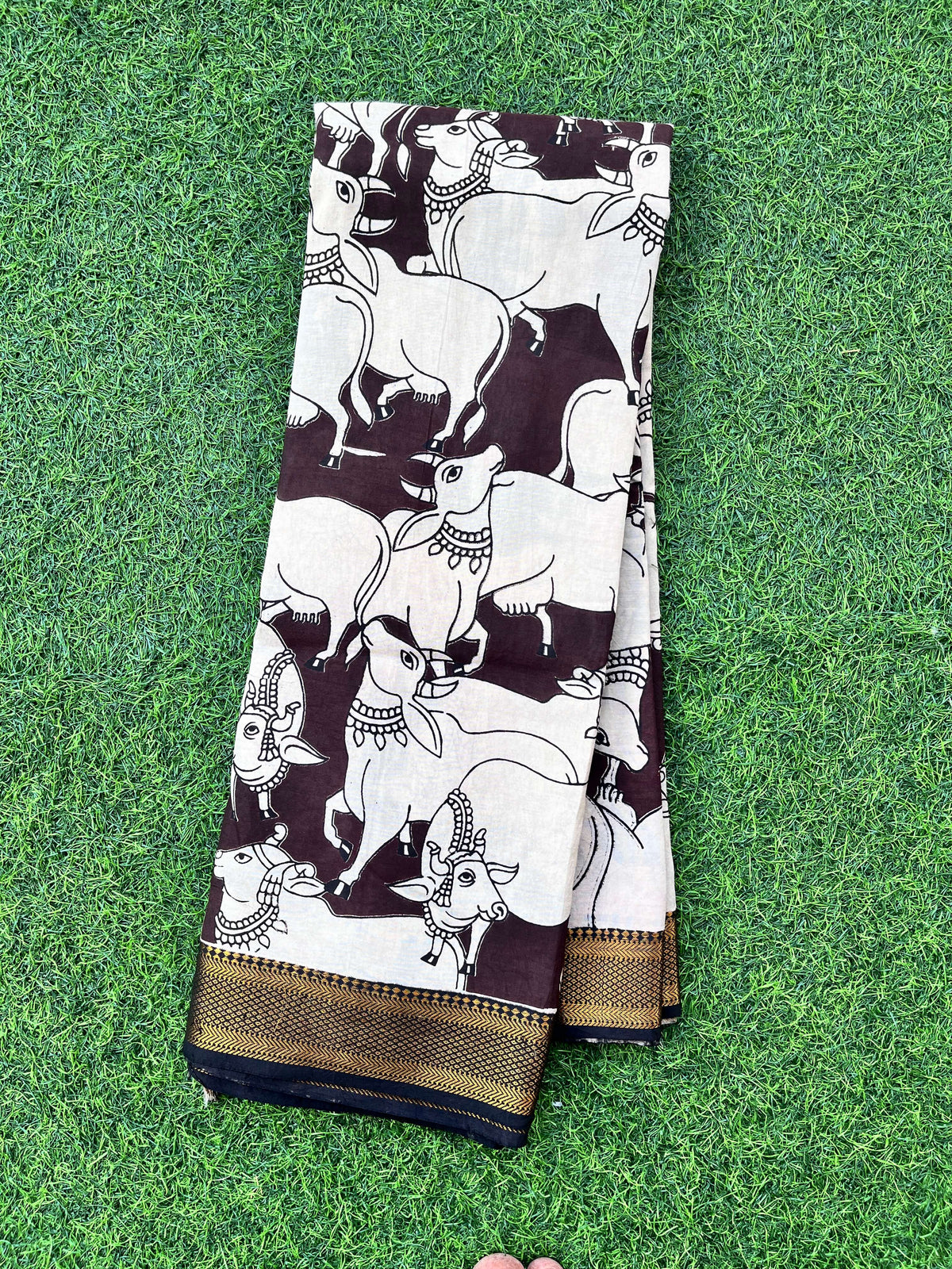 Kalamkari Chennuri Silk Nizam Border Saree-KNB-SP-M385