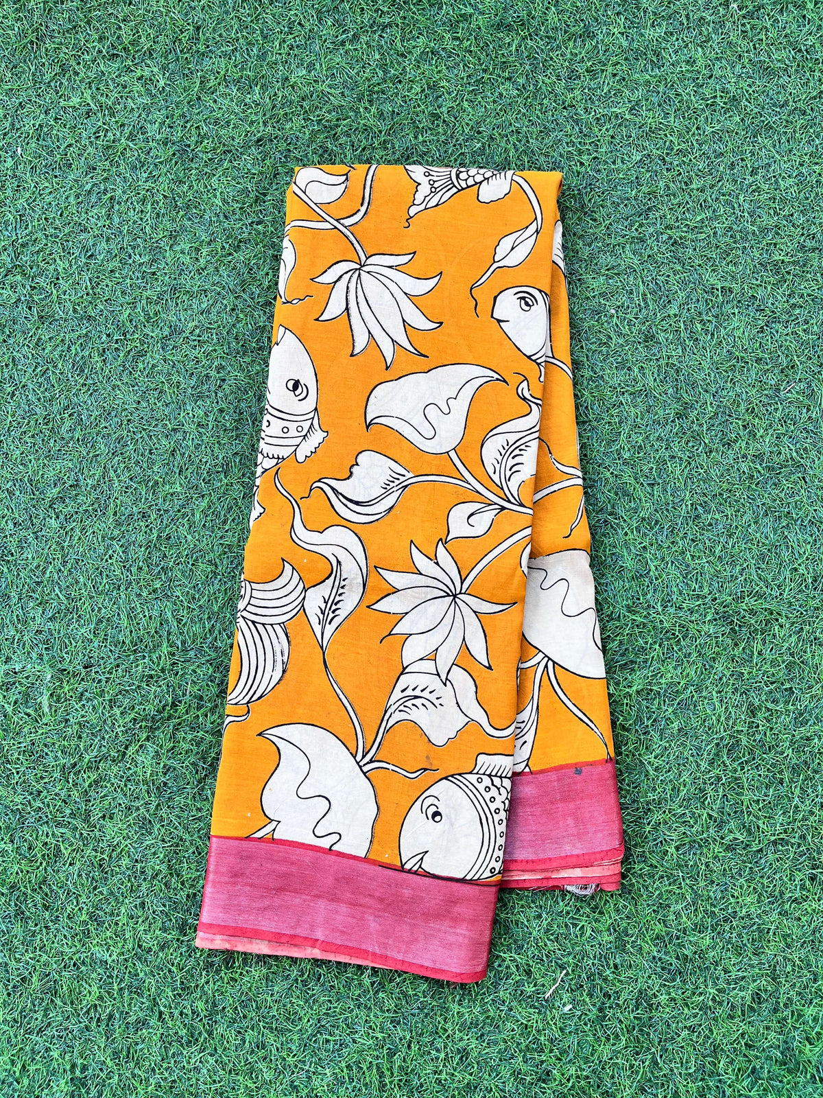 Kalamkari Chennuri Silk Nizam Border Saree-KNB-SP-M388