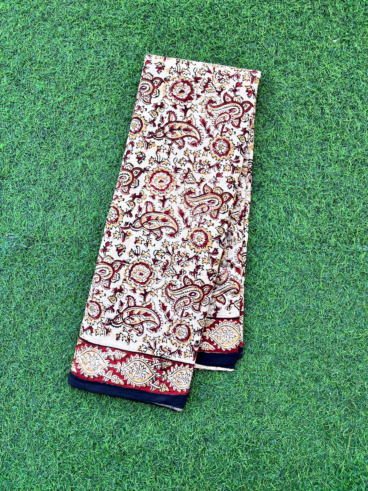 Hand Block Printed Kalamkari Saree KCH-M258