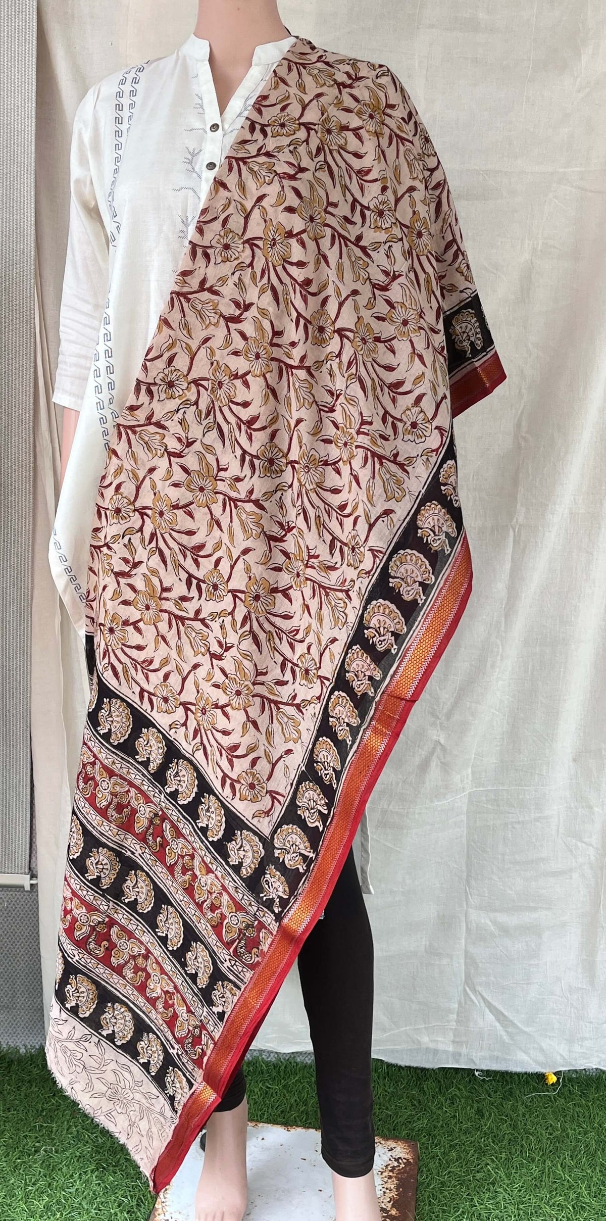 Kalamkari Dupatta- KHBD-ZB-M046