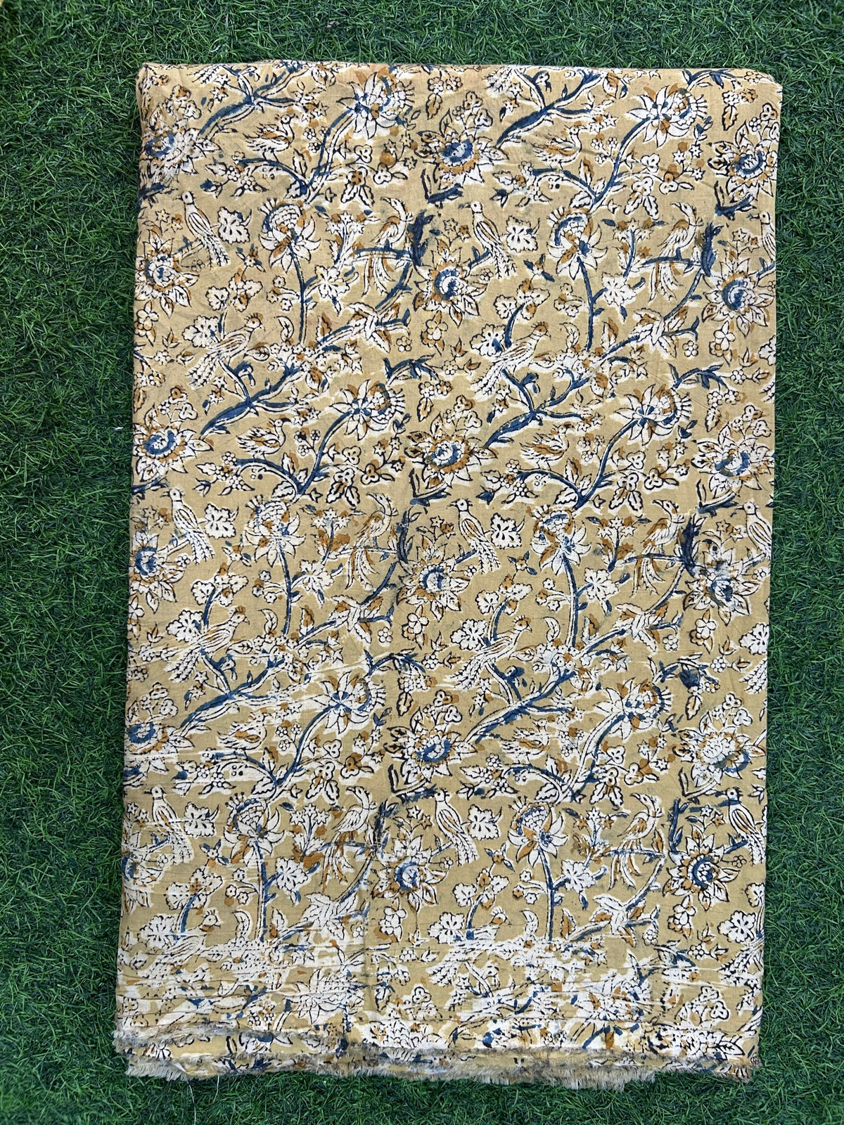 Kalamkari Block Printed Cotton Fabric - HBP-B026