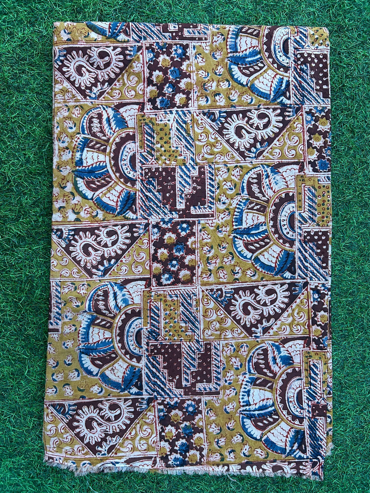 Kalamkari Block Printed Cotton Fabric - HBP-B029