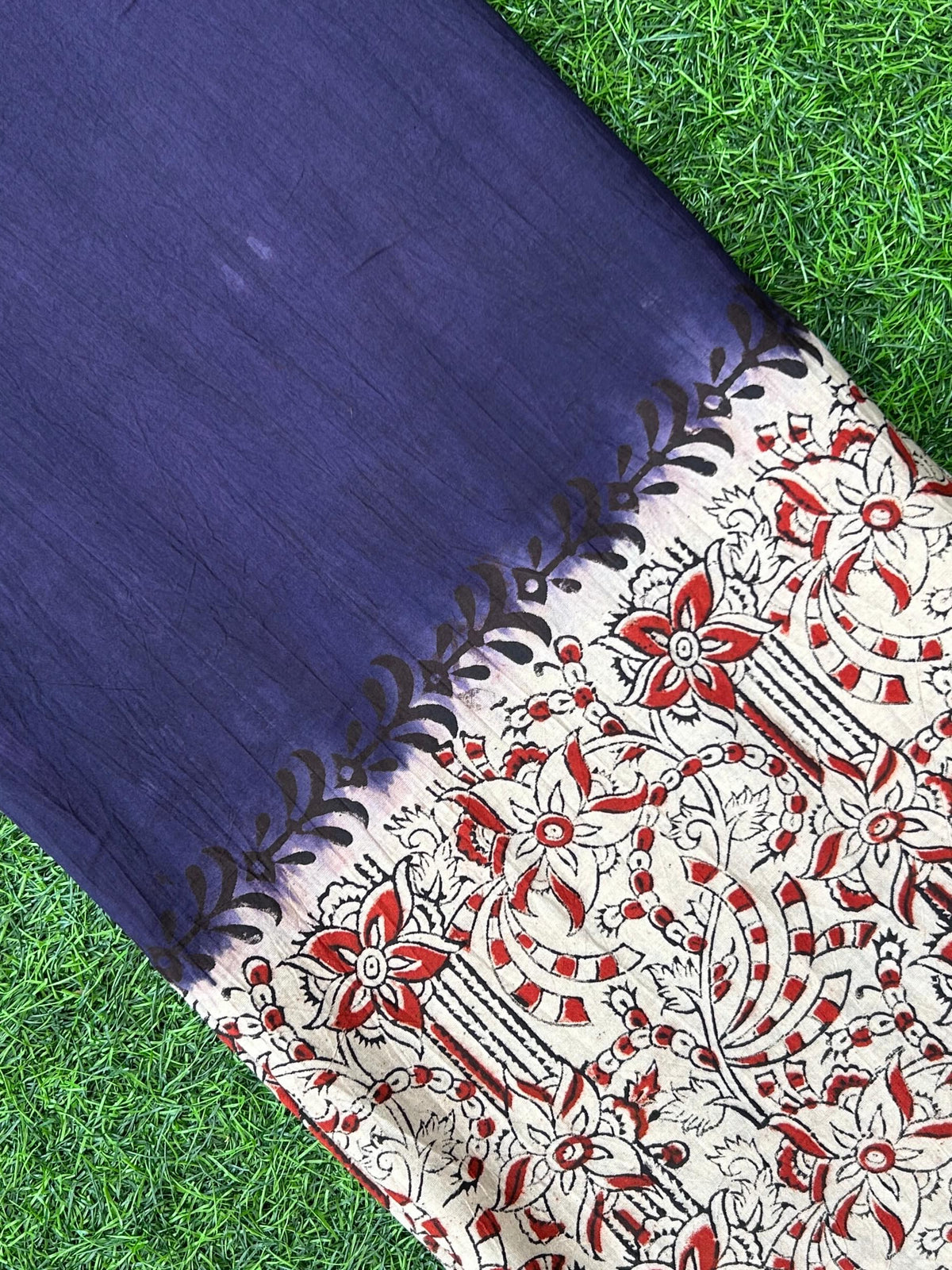 Kalamkari Block Printed Dying Cotton Fabric - BDCF-D010