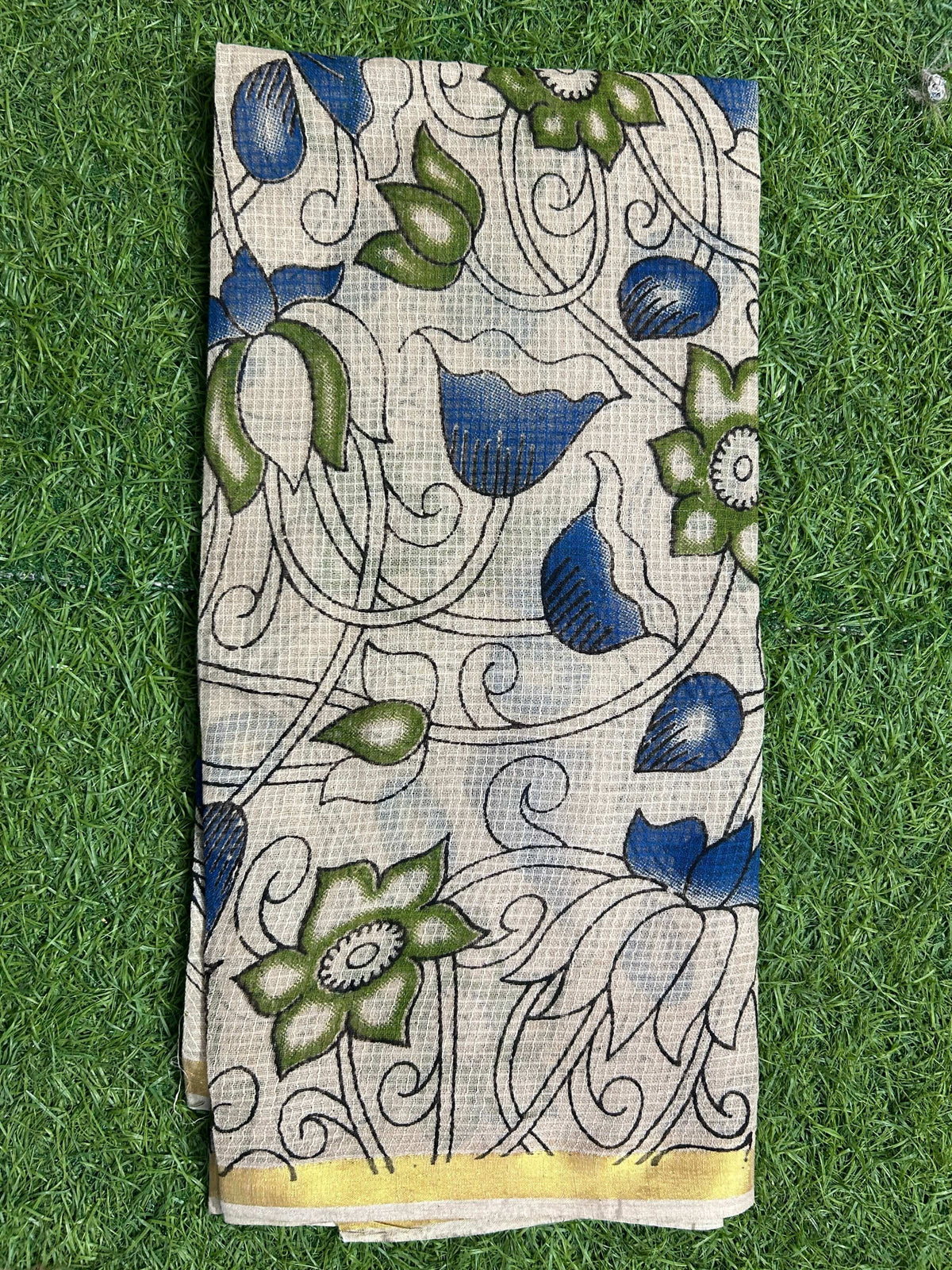 Kalamkari Kota Cotton Screen Printed Duppata-KKC-SCD-M067