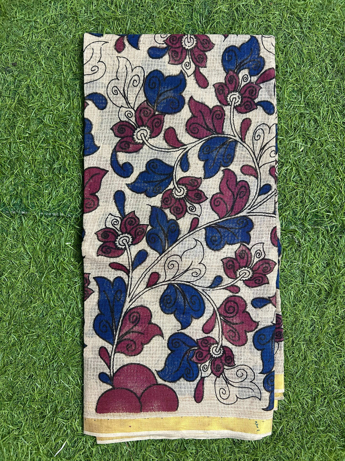 Kalamkari Kota Cotton Screen Printed Duppata-KKC-SCD-M075