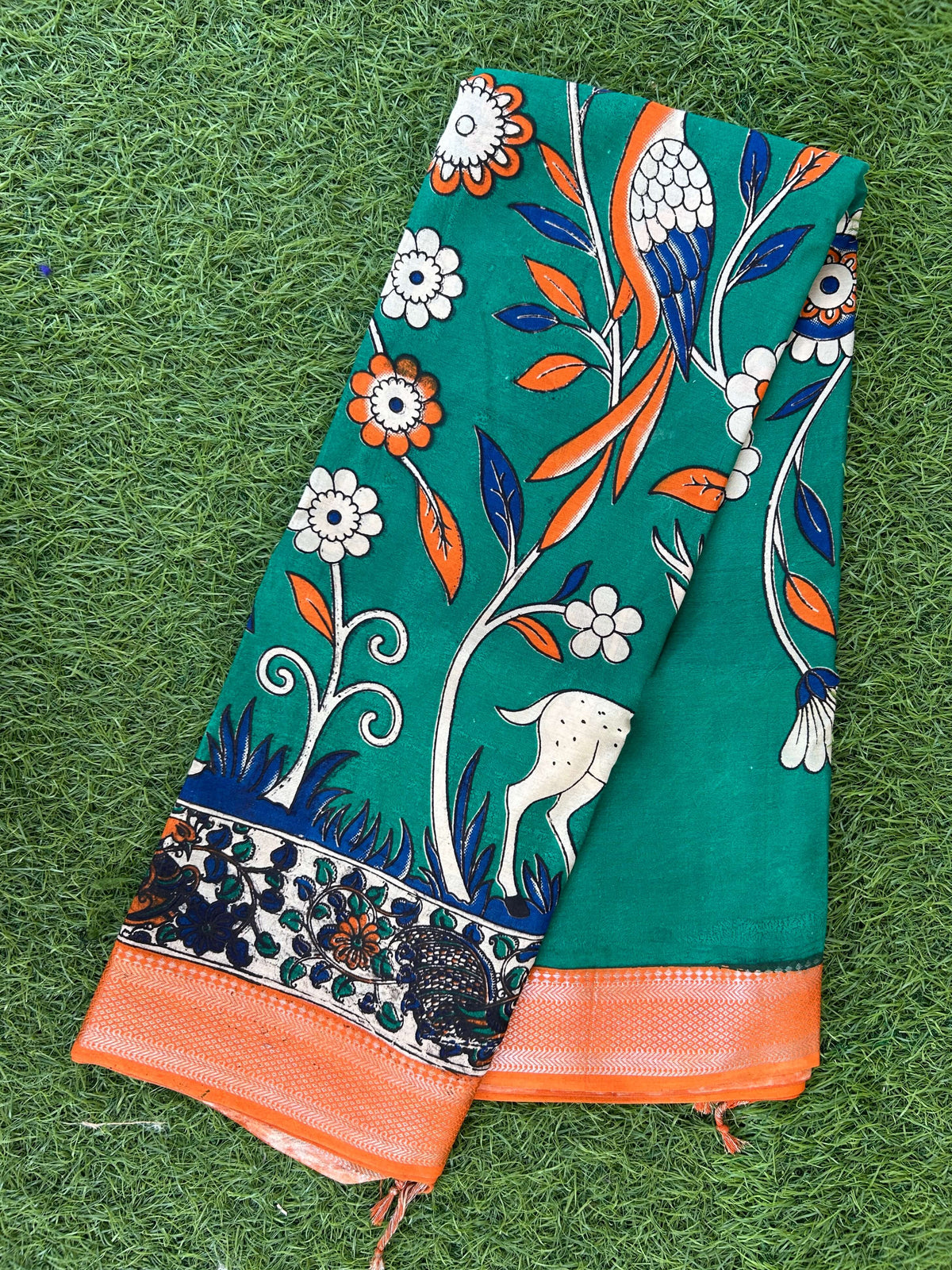 Kalamkari Chennuri Silk Nizam Border Saree-KNB-SP-M371