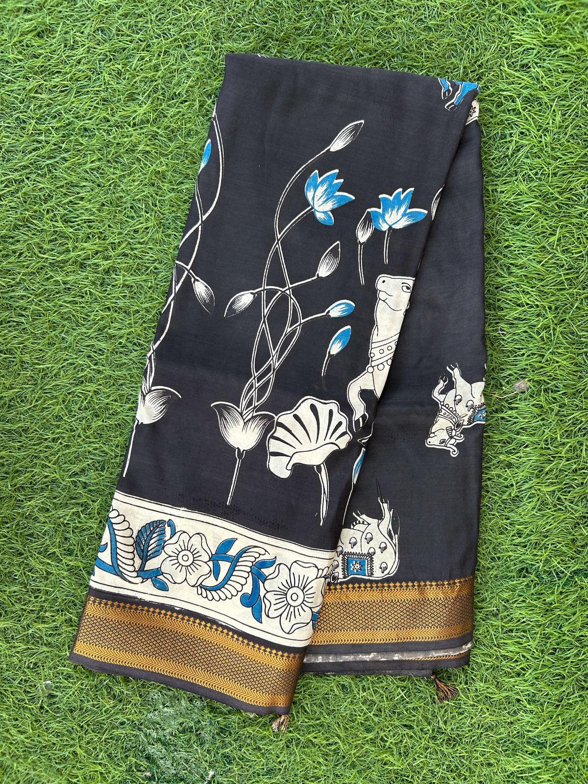 Kalamkari Chennuri Silk Nizam Border Saree-KNB-SP-M375