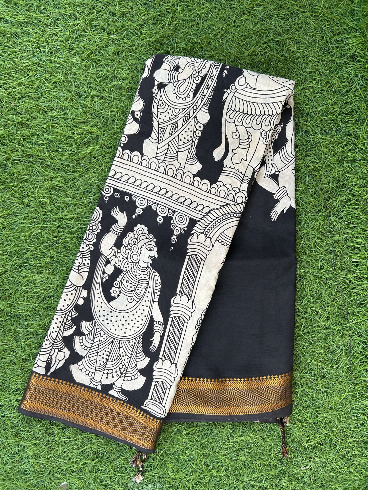 Kalamkari Chennuri Silk Nizam Border Saree-KNB-SP-M376
