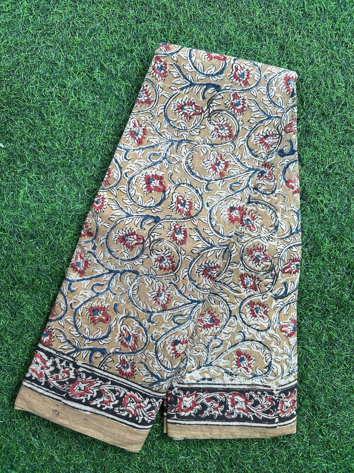 Hand Block Printed Kalamkari Saree KCH-M245