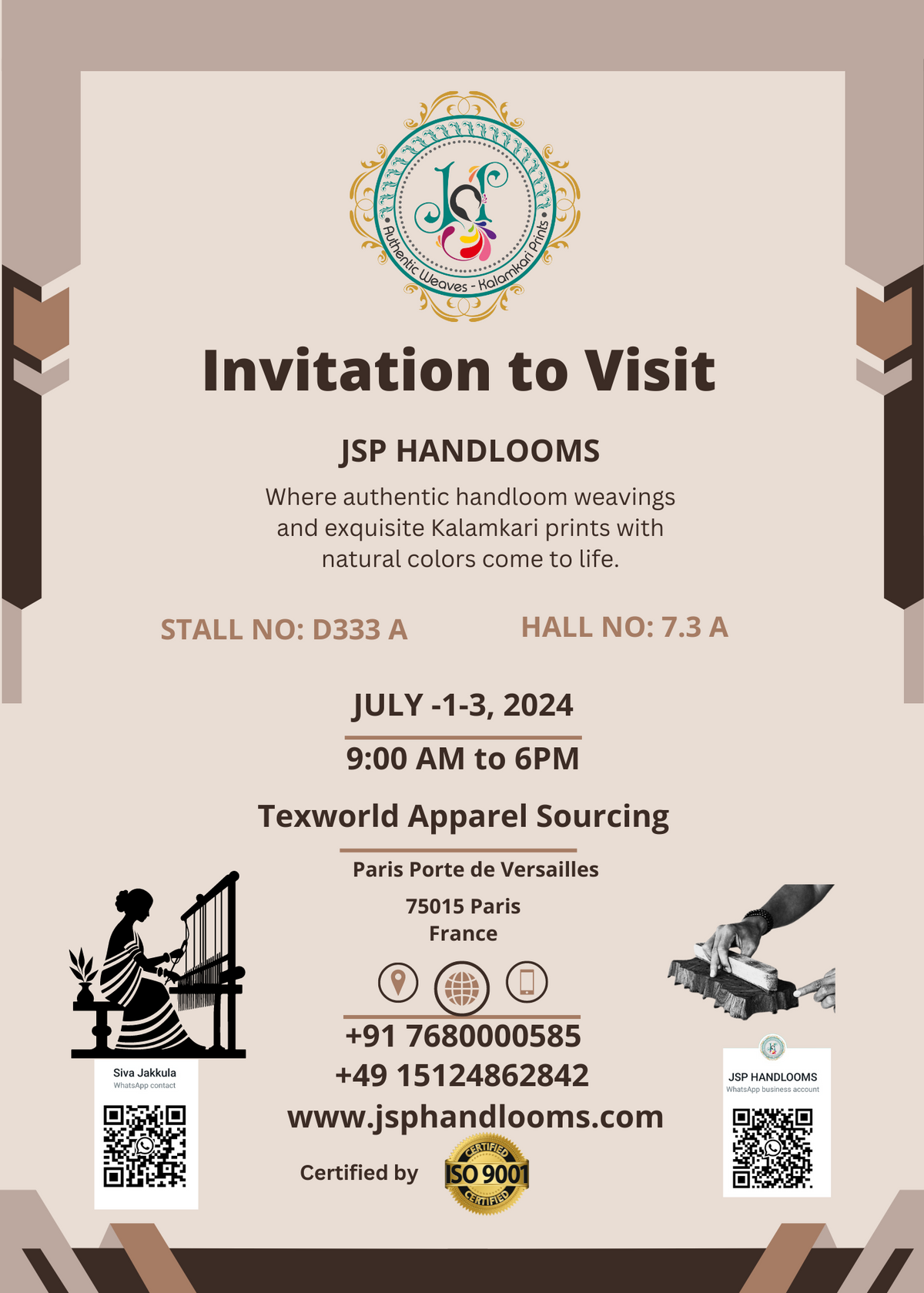 JSP Handlooms Goes Global: Our First Showcase at Texworld Paris
