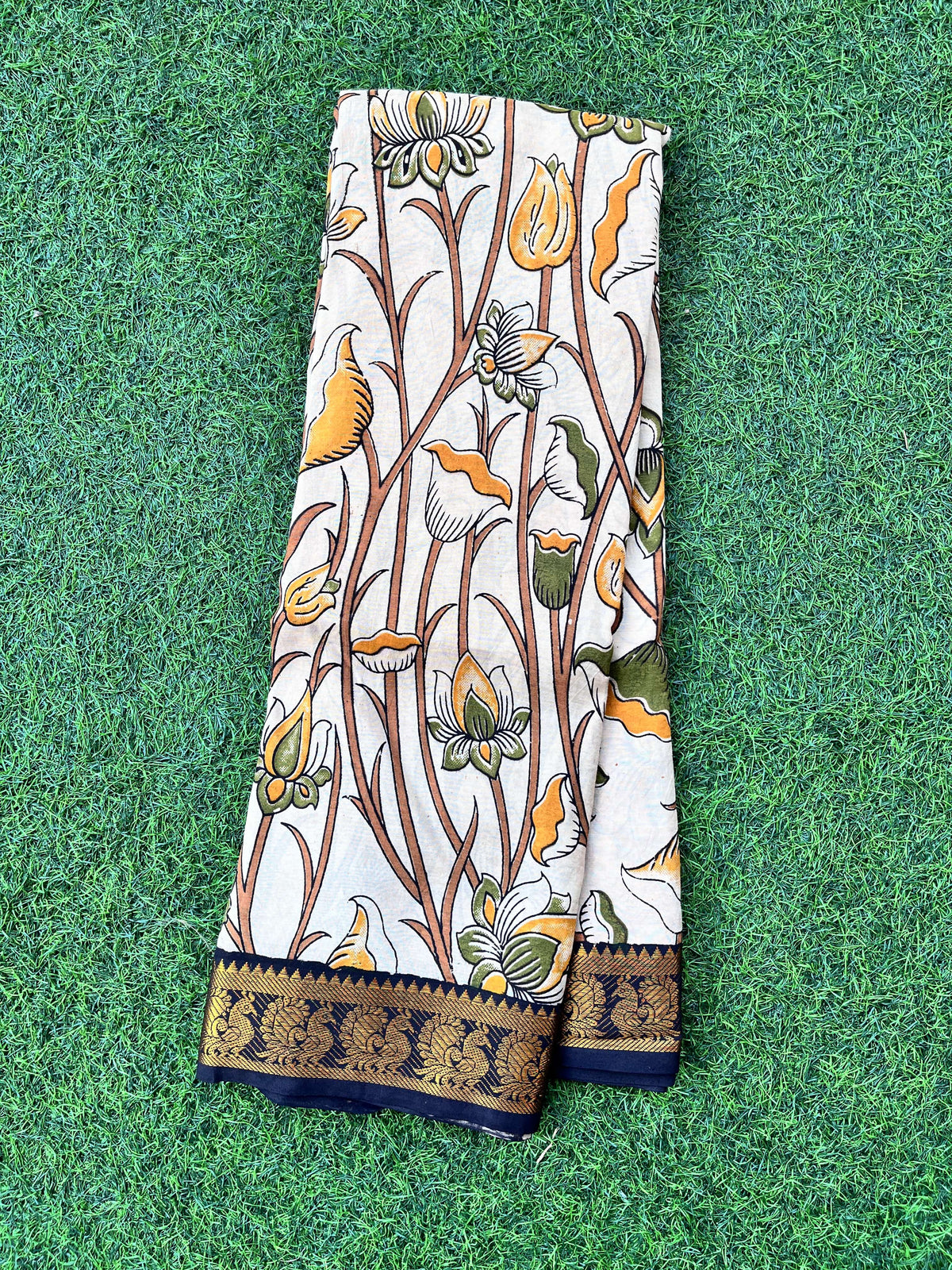 Kalamkari Chennuri Silk Nizam Border  Saree-KNB-SP-M387