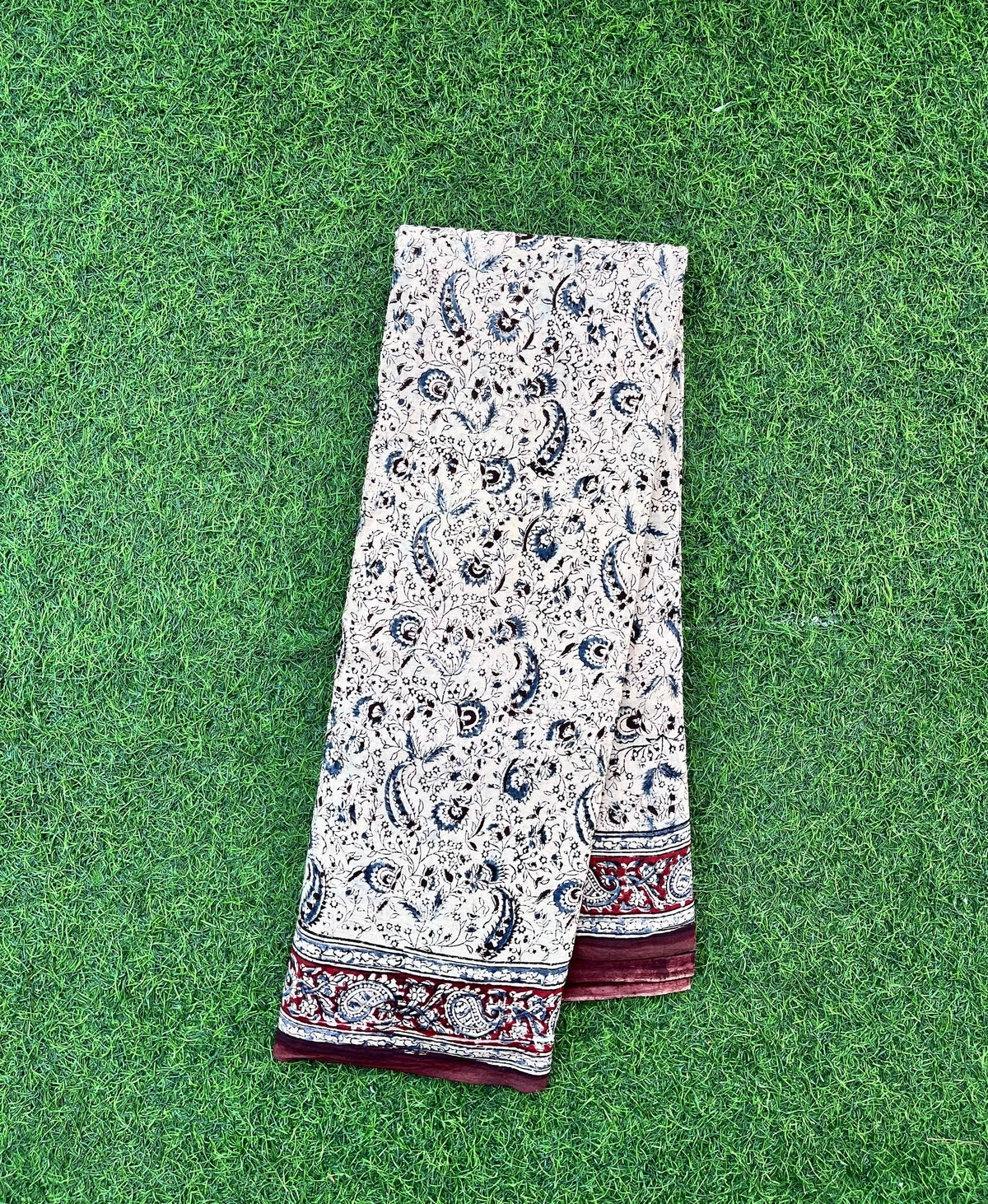 Hand Block Printed Kalamkari Saree KCH-M255