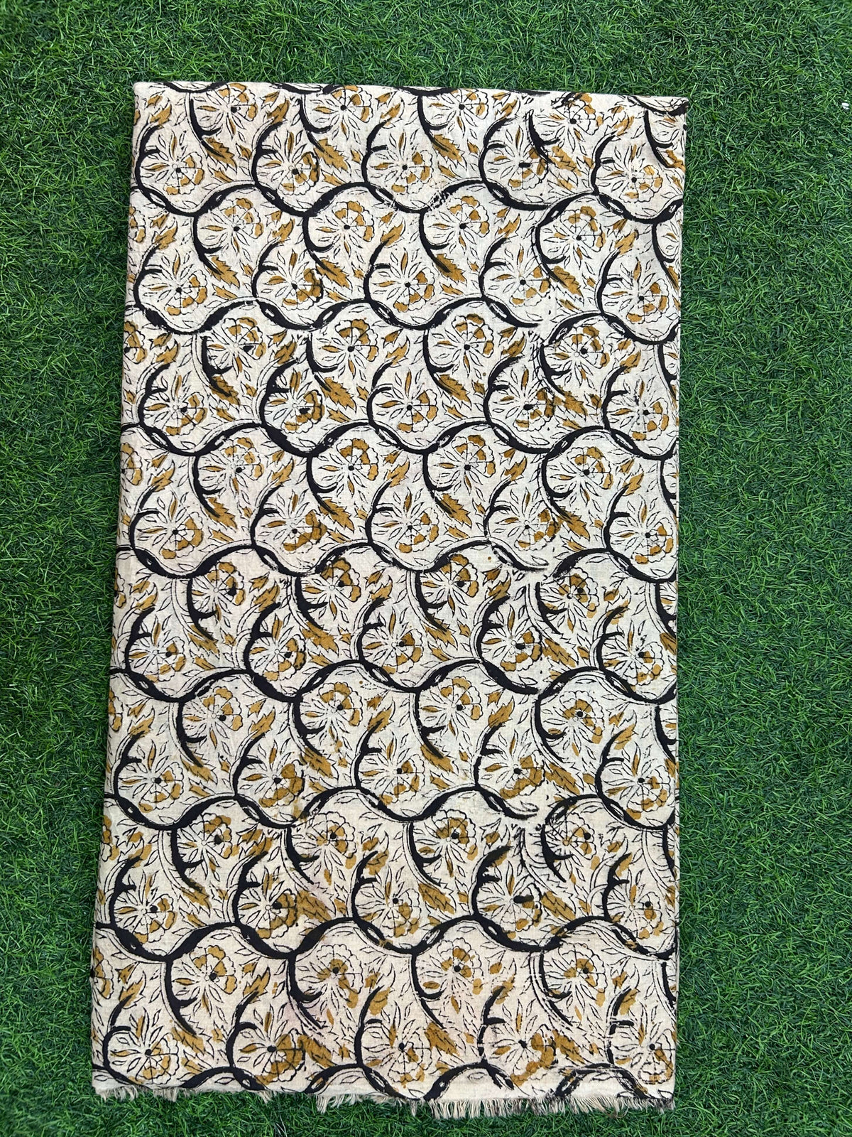 Kalamkari Block Printed Cotton Fabric - HBP-B021
