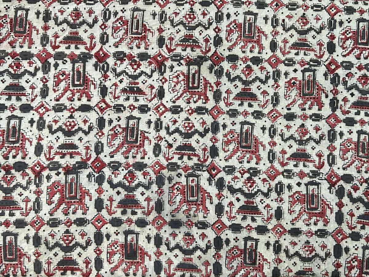 Kalamkari Block Printed Cotton Fabric - HBP-B022