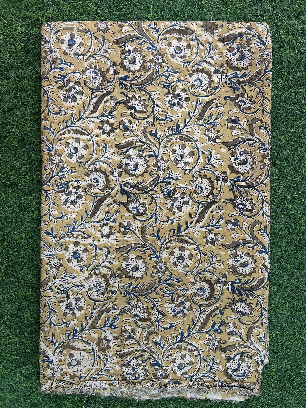 Kalamkari Block Printed Cotton Fabric - HBP-B025