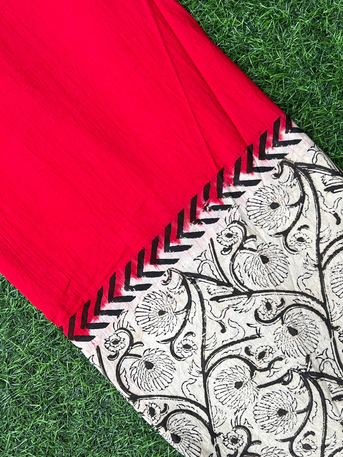 Kalamkari Block Printed Dying Cotton Fabric - BDCF-D006
