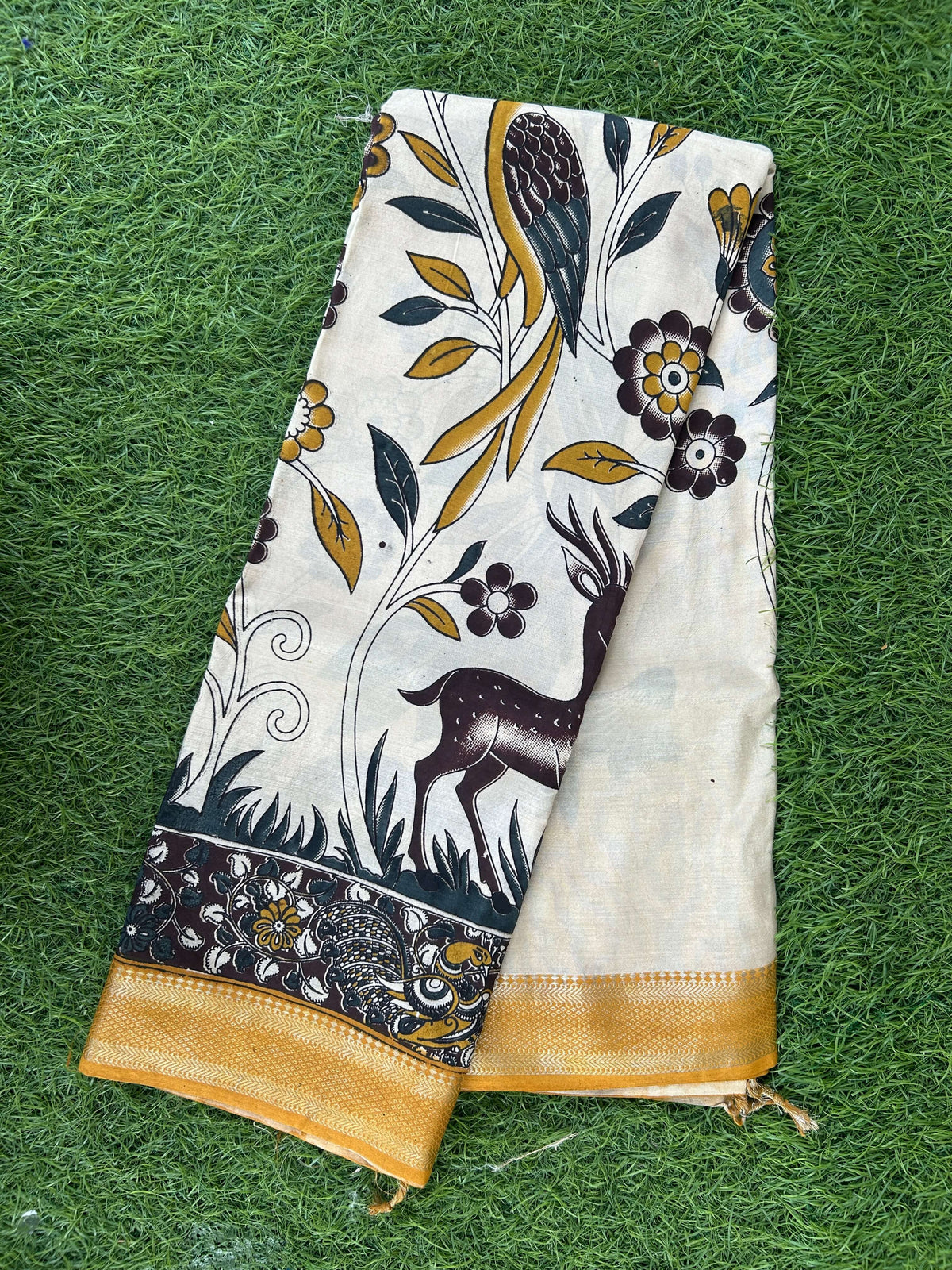 Kalamkari Chennuri Silk Nizam Border  Saree-KNB-SP-M368