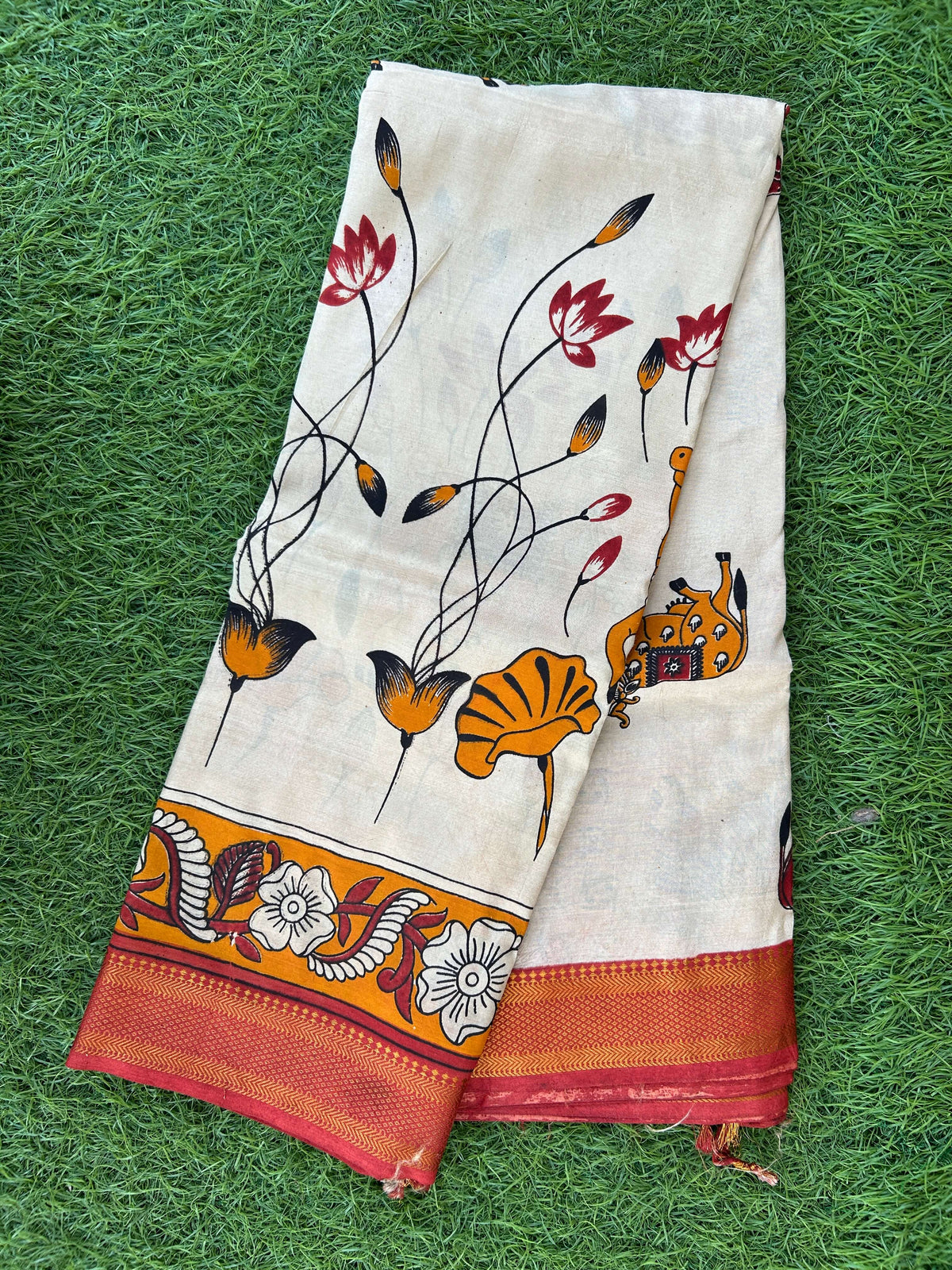 Kalamkari Chennuri Silk Nizam Border  Saree-KNB-SP-M373