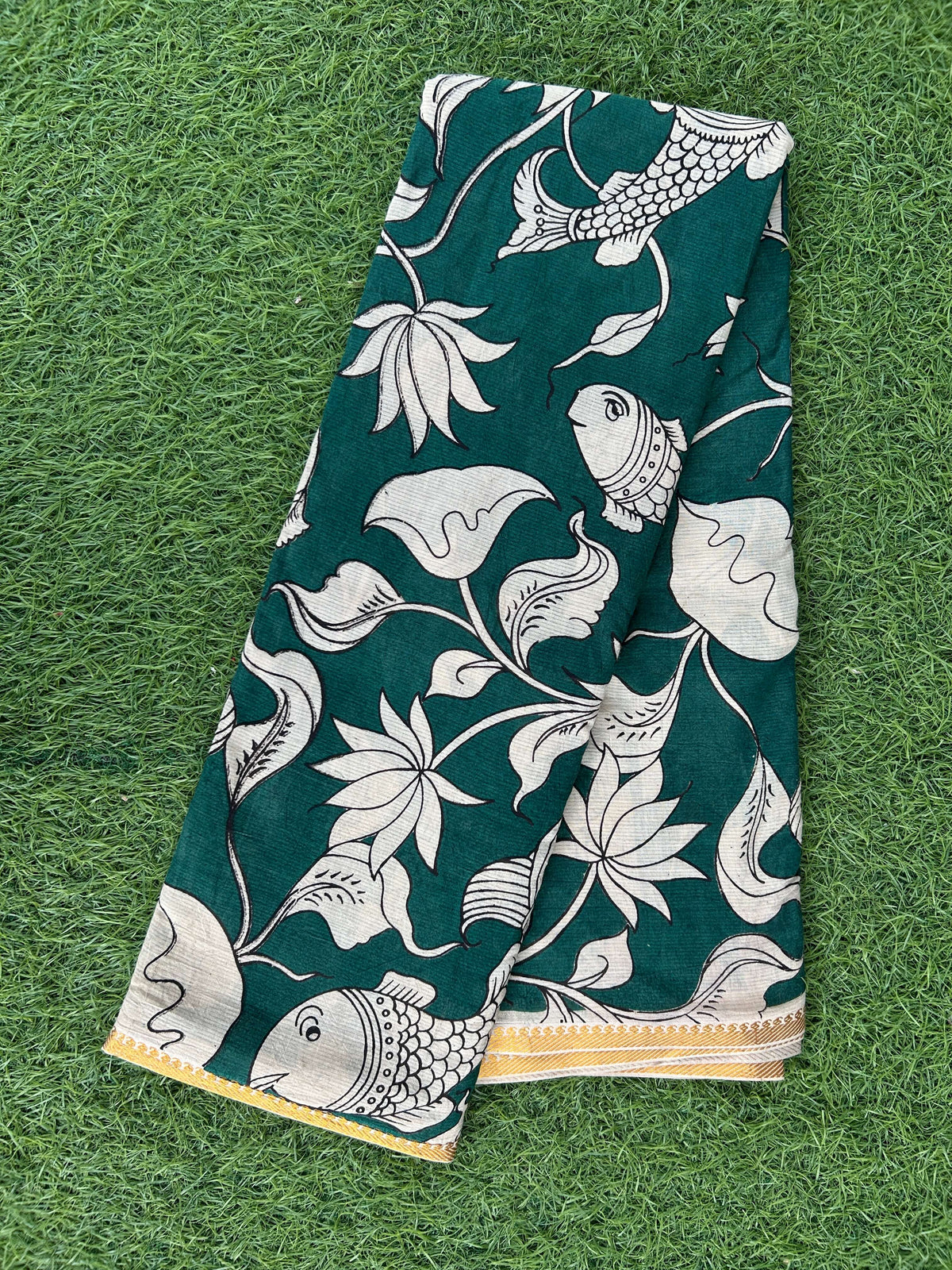 Kalamkari Cotton Zari Border Saree-KZB-BP-M030
