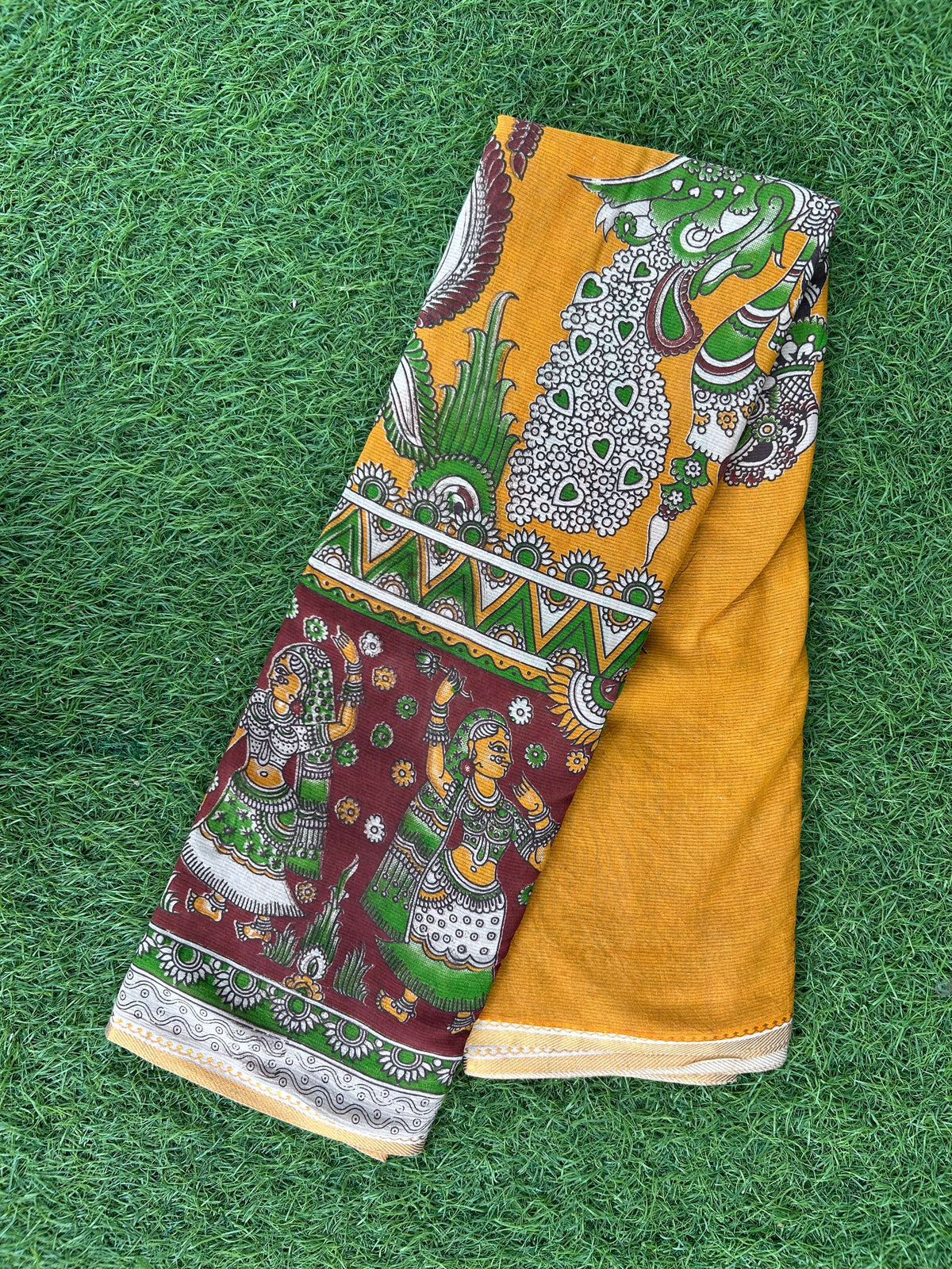 Kalamkari Cotton Zari Border Saree-KZB-BP-M031