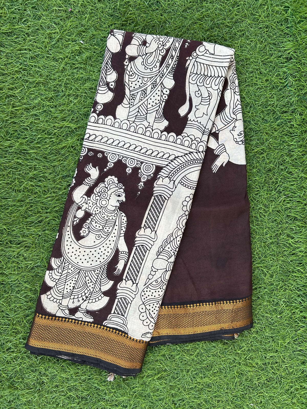 Kalamkari Chennuri Silk Nizam Border  Saree-KNB-SP-M377