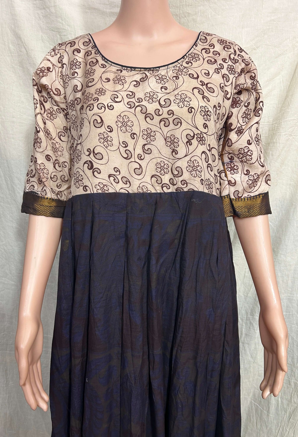 Nizam Border Chennuri Silk Long Frock -NBF-M003