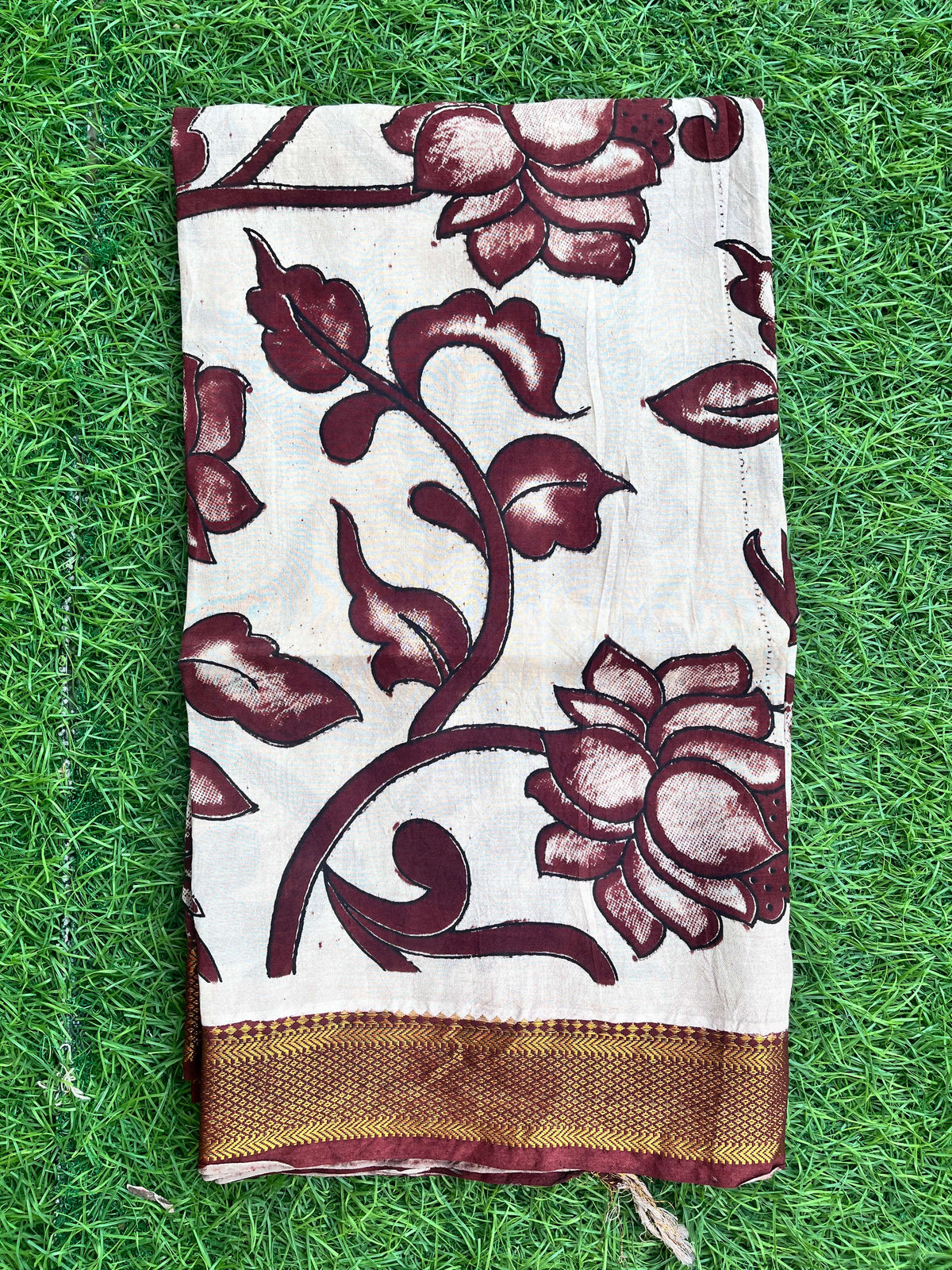 Nizam Border Kalamkari Dupatta- NBKHBD-N-M153